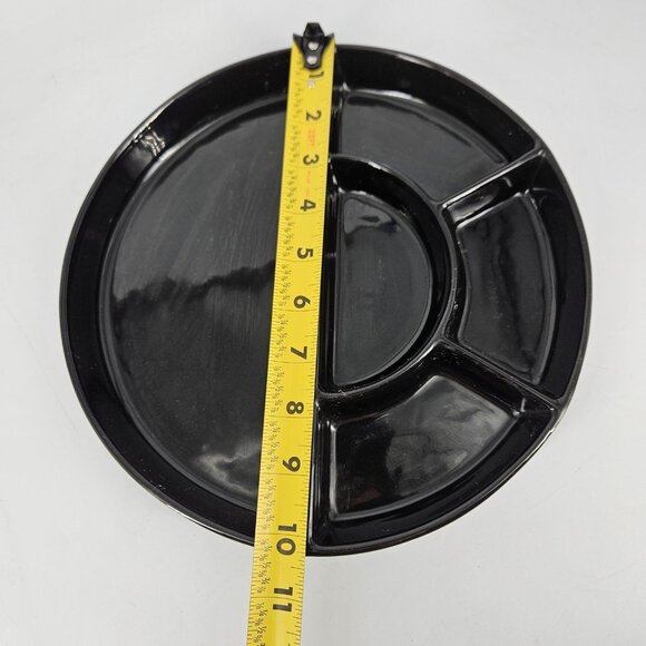 Crate and Barrel 5-Section Round Divided Serving Platter Appetizer Tray Chip Dip - Picture 6 of 7